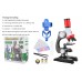 Çocuk eğitici mikroskop seti 100X 400x 1200x Büyütme (Telefon Klipsli) 
